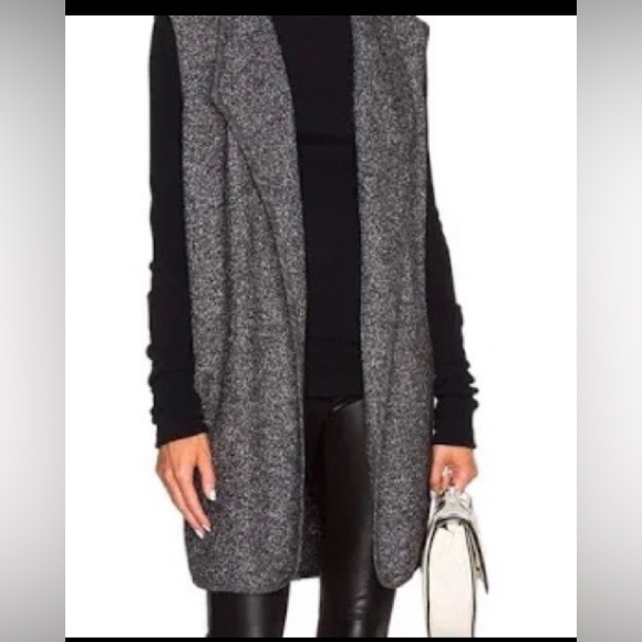 Vince Classic Straight Libe Long Vest Jacket - Cardigan. - Picture 6 of 6